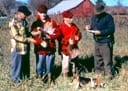 group of hunters talking