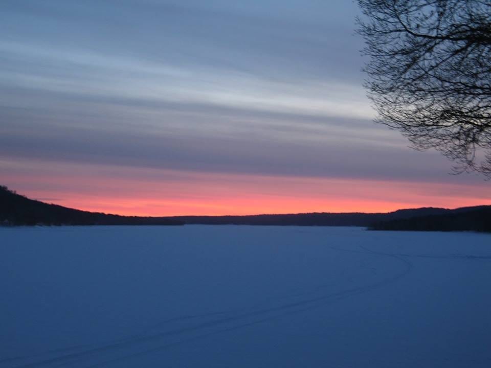 Snowy sunset on the GSL